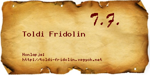Toldi Fridolin névjegykártya
